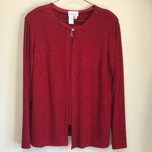 Coldwater Creek Red Sparkle Tank & Shell Set, XL